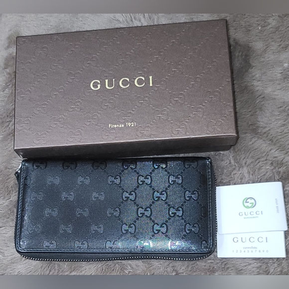 Authentic gucci zippered canvas long wallet for men - Picture 1 of 11